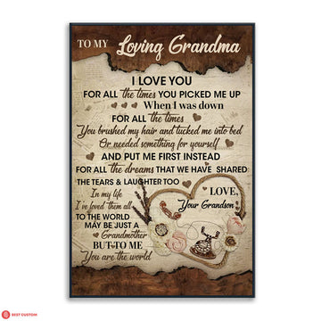 I Love You For All The Times - Personalized Canvas - Gift For Grandma