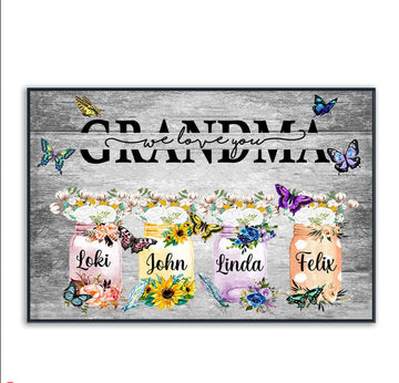 Grandma We Love You - Personalized Canvas - Gift For Grandma