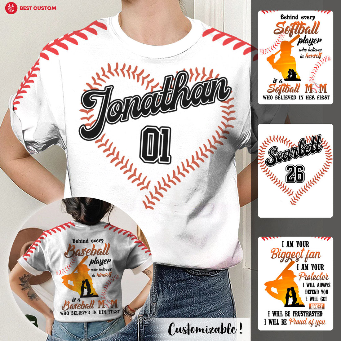 Behind Baseball Player Personalized 3D All Over Print Shirt Gift For Mom