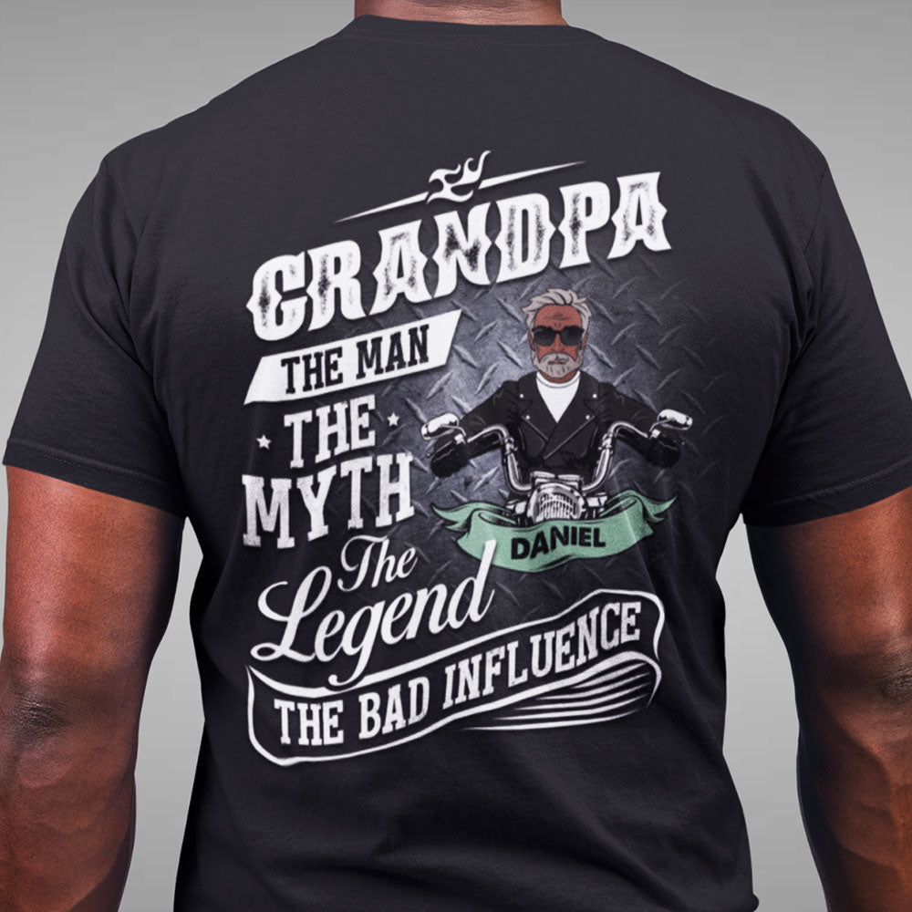 Grandpa The Bad Influence Custom Apparel Gift For Grandfather