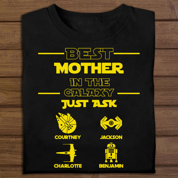 Star W Best Mom In The Galaxy - Personalized Apparel - Gift For Mom