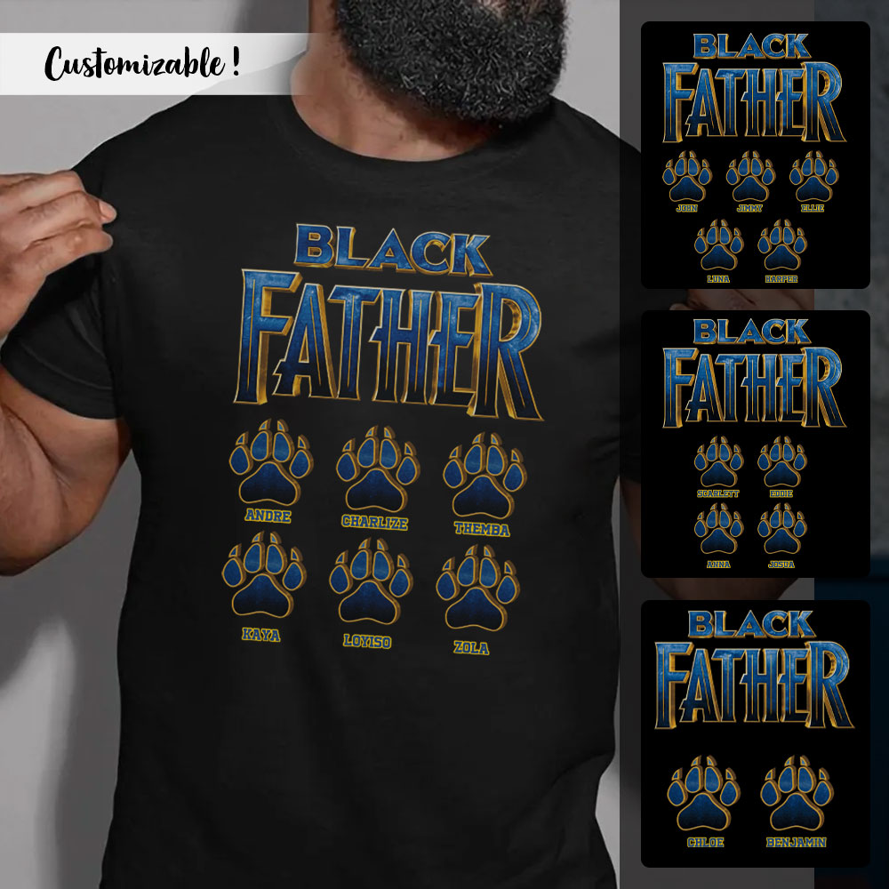 Black Father Panther Personalized Apparel Gift for Father