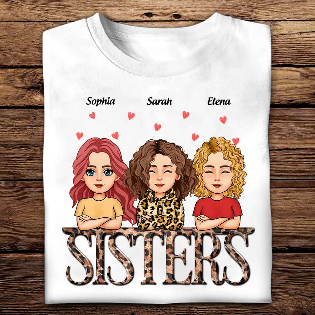 Leopard Sister - Personalized Apparel - Gift For Sister, Bestie