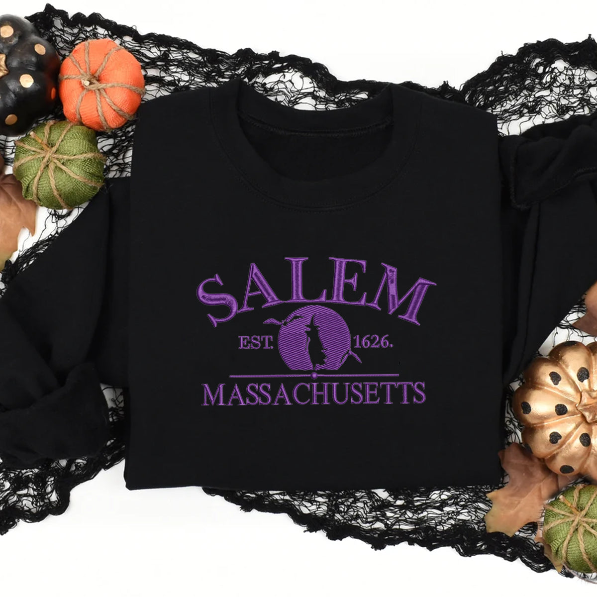 Salem Witch Massachusetts - Embroidered Shirt - Gift For Sister, Friends, Bestie, Halloween