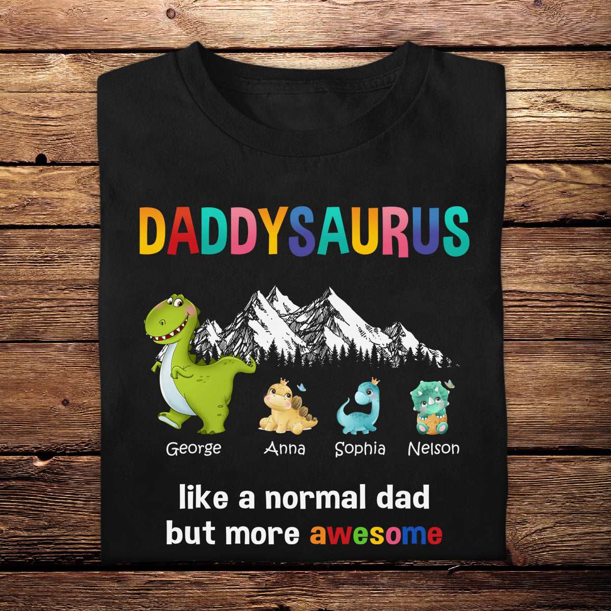 Papasaurus More Awesome - Personalized Apparel - Gift For Grandpa, Papa, Father's Day