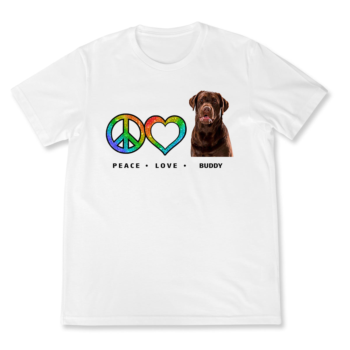 Peace Love Pet Funny - Personalized Custom Photo Shirt