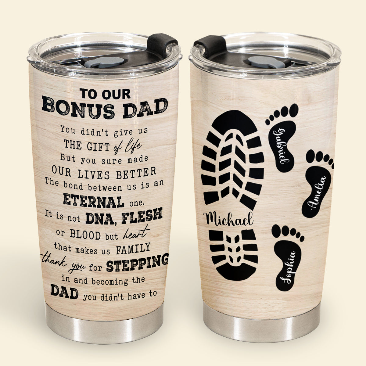 To my bonus dad - Personalized Tumblers - Gift For Step Dad, Bonus Dad