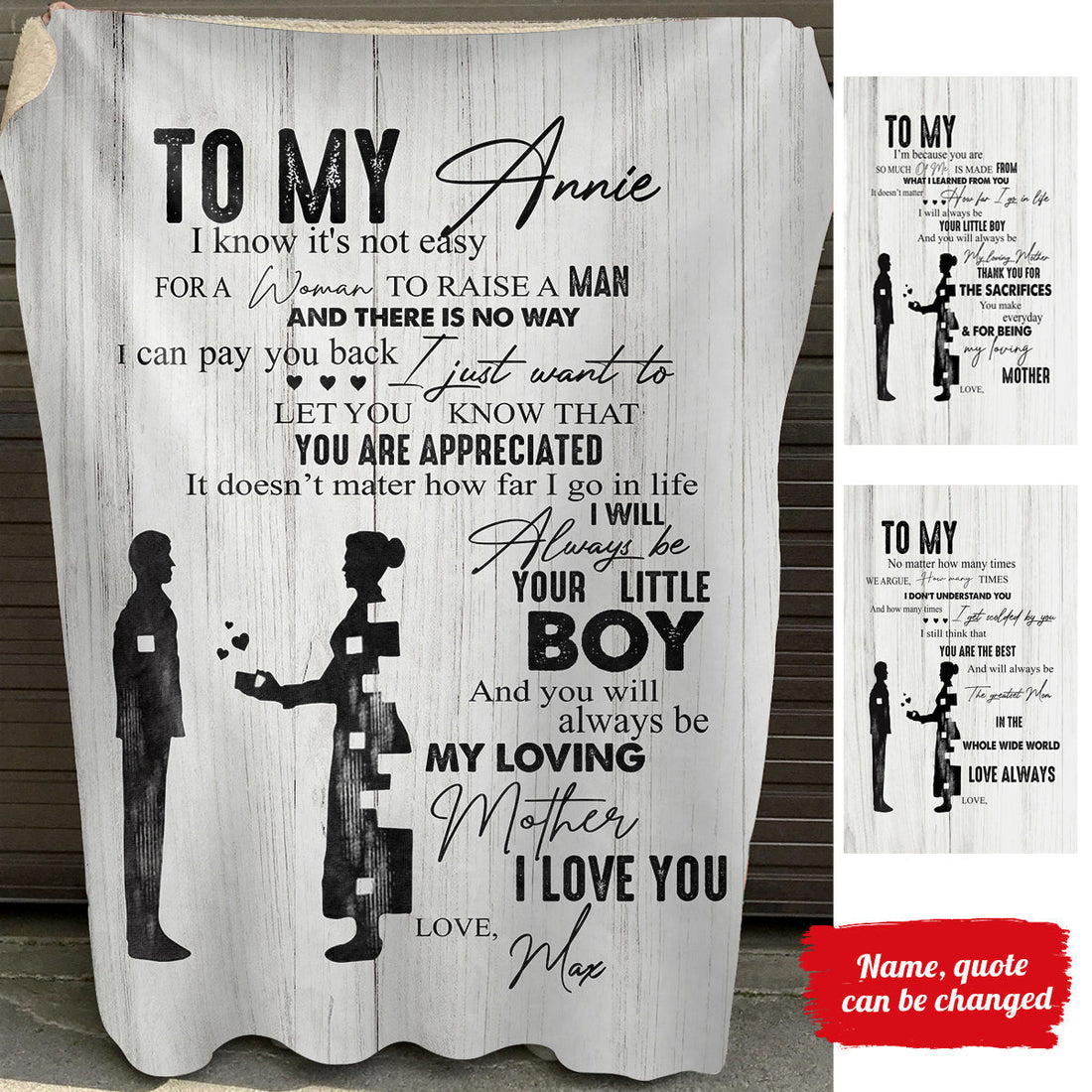 Personalized Name Blanket - Custom Gift For Moms - Good Gift For Mom Birthday Mother's Day - I Will Always Be Your Little Boy