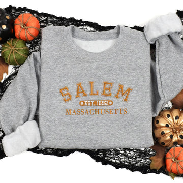 Salem EST 1692 - Embroidered Apparel - Halloween Gift