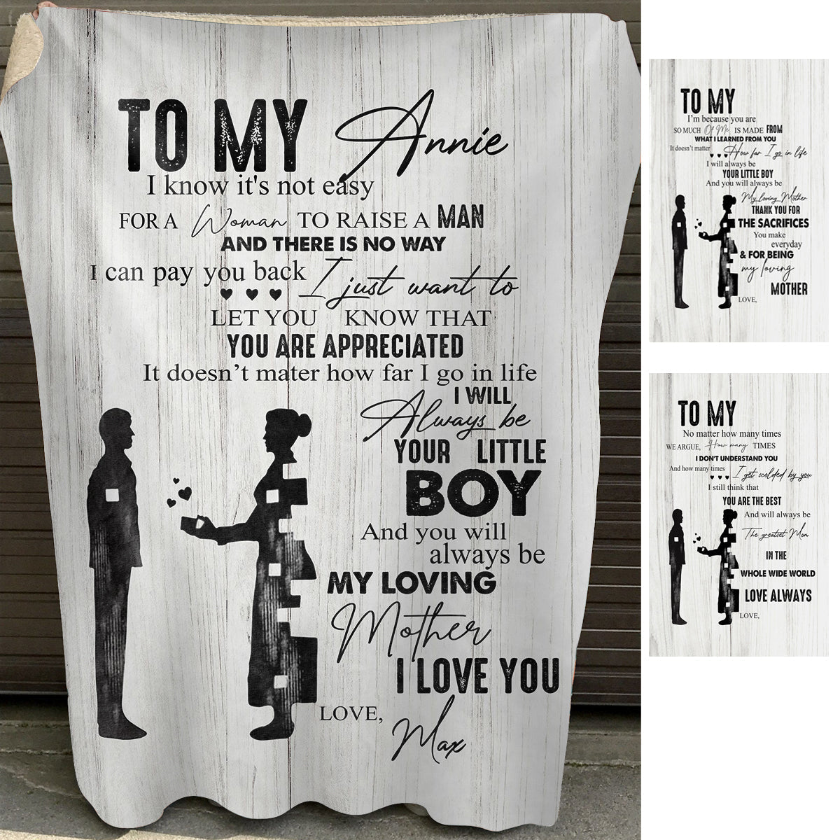 Personalized Name Blanket - Custom Gift For Moms - Good Gift For Mom Birthday Mother's Day - I Will Always Be Your Little Boy