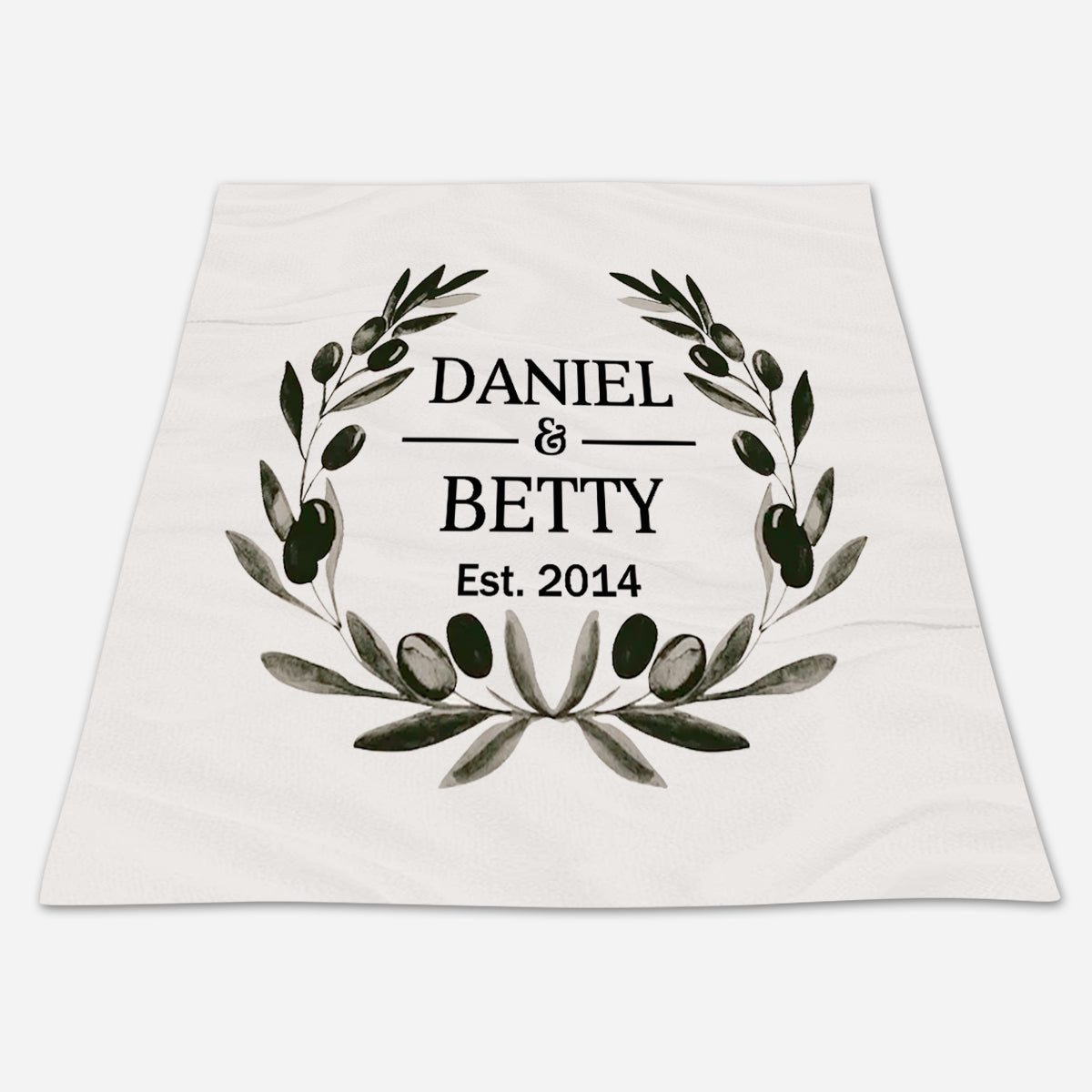 Wreath Couple Anniversary Gift Personalized Blanket Gift For Couple