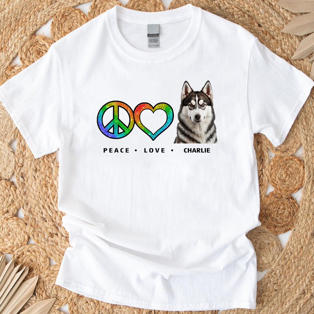 Peace Love Pet Funny - Personalized Custom Photo Shirt