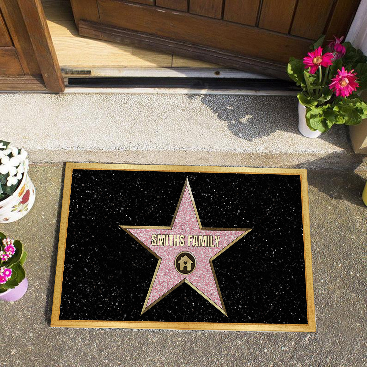 Welcome Star Of Fame Pesonalized Doormat Gift For Family