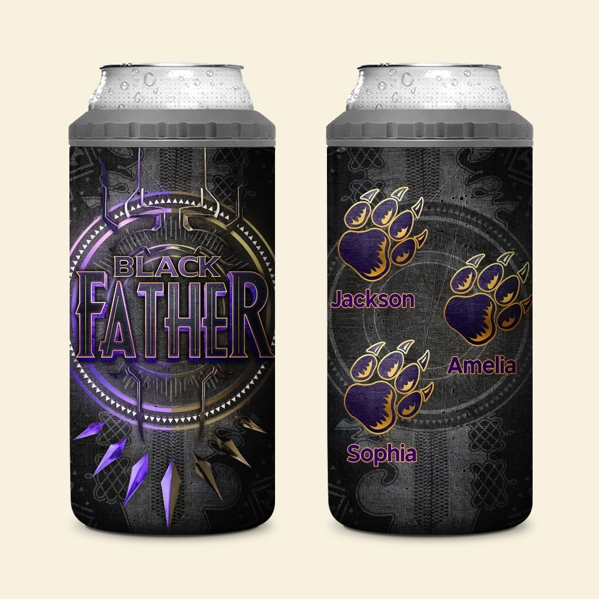 Panther Black Father - Personalized Can Cooler Tumbler - Gift For Father