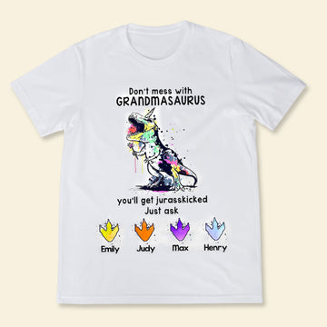 Don't Mess With Grandmasaurus Personalized Apparel Gift For Mom