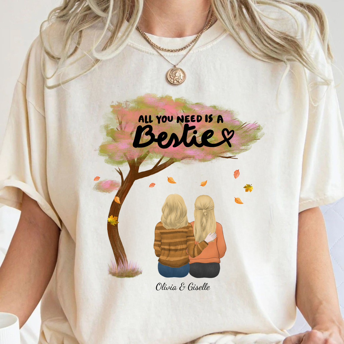 All You Need Is A Bestie - Personalized Shirt - Gift For Bestie, Best Friend, Fall Season