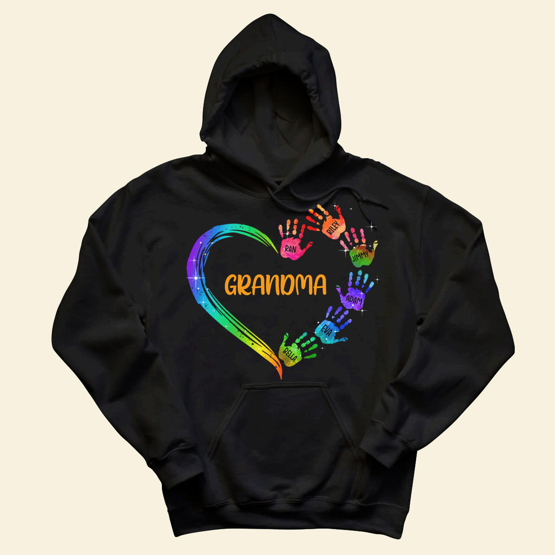 Grandma Heart Hand Prints - Personalized Apparel - Gift For Grandma