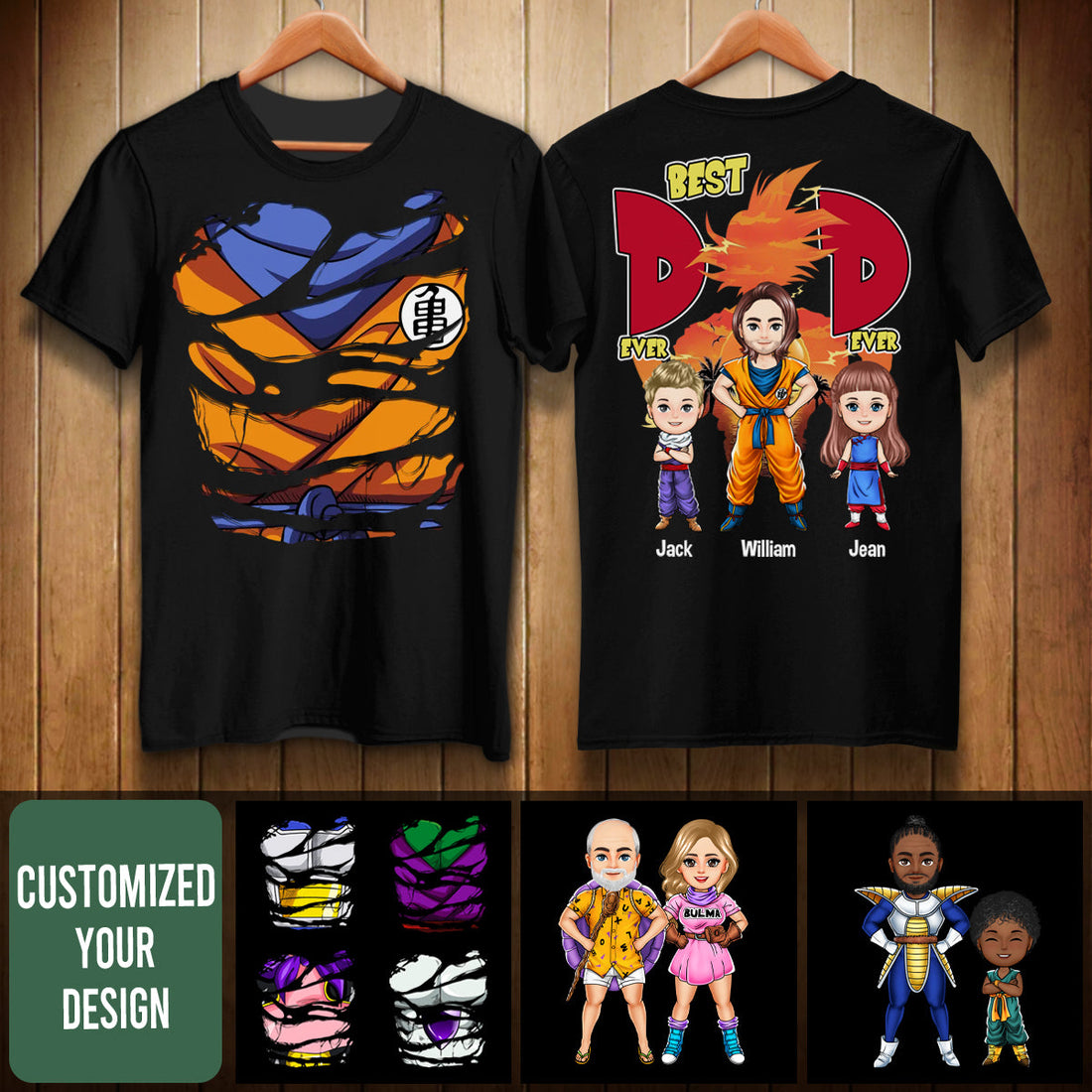 Best Dad Ever Super Saiyan - Personalized 3D Apparel - Gift For Father, Dad, Father's Day, Birthday Gift