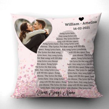 Gift For Couple Pillow, Best Personalized Love Song Lyrics Gift For Your Beloved One