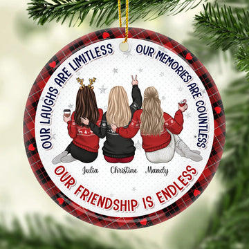 Our Friendship Is Endless - Personalized Ornament - Christmas Gift For Sisters, Friends, Besties