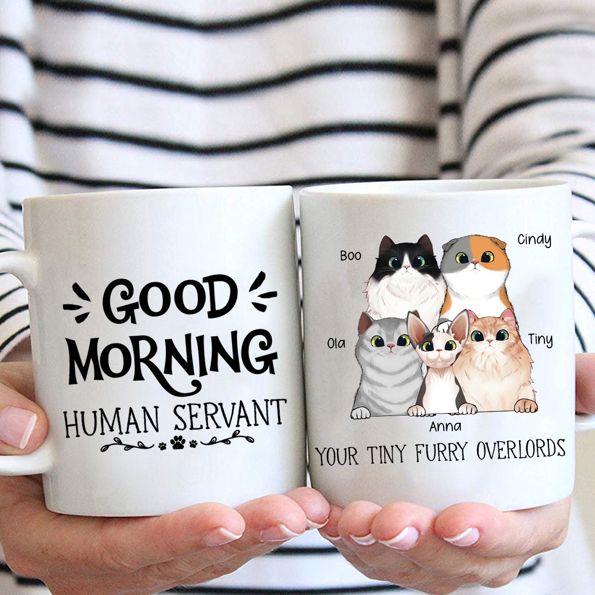 Witty Cat Tiny Furry Overlord Custom Mug Gift For Cat Lovers