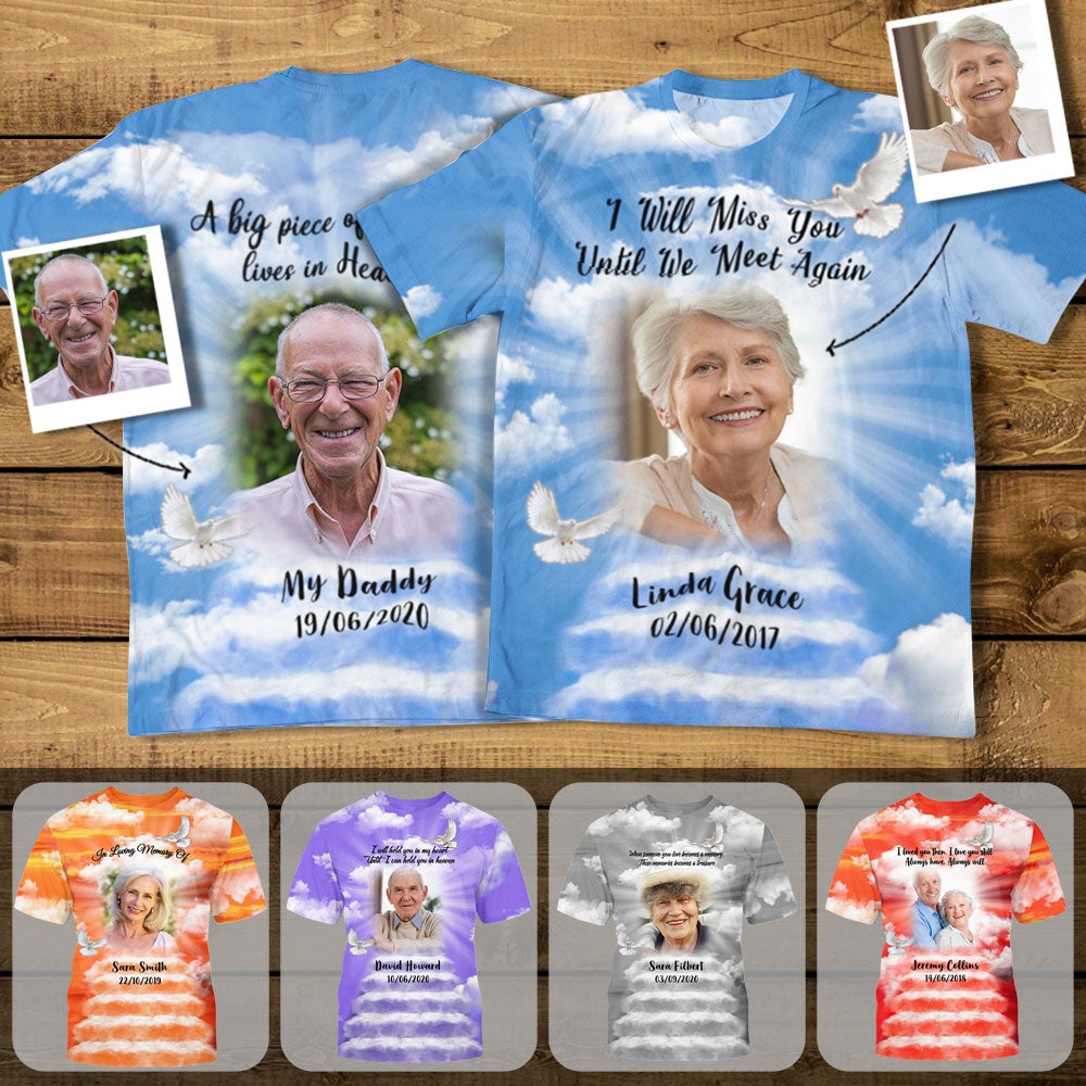 Loving Memories Personalized Photo 3D All Over Print Shirt Memorial