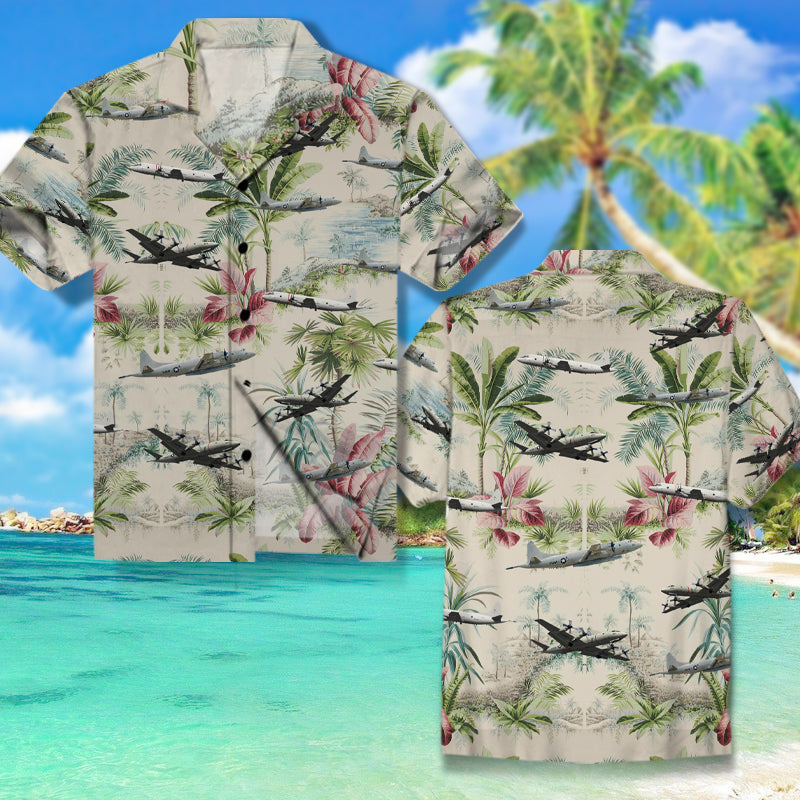 US Navy Lockheed P-3 Orion All Over Print Hawaiian Shirt - Army