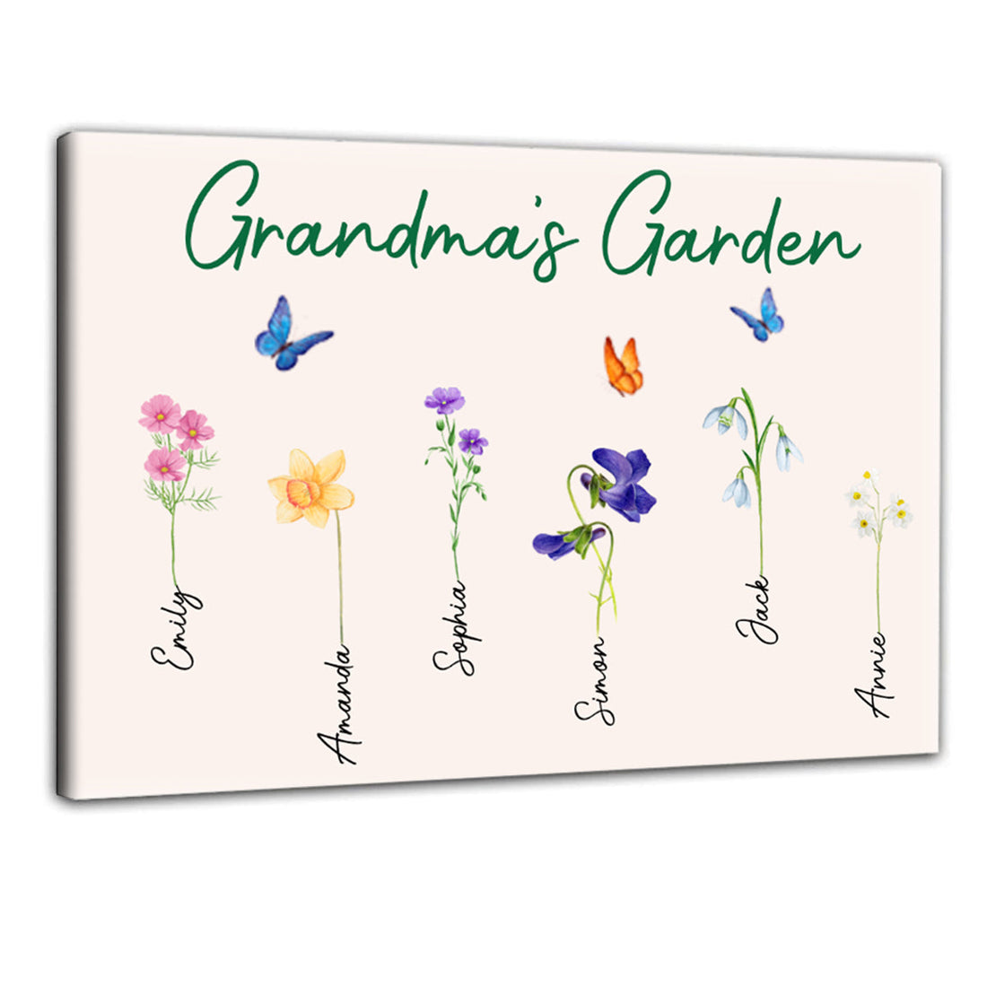 Family Birth Months Flowers - Personalized Canvas - Gift For Family