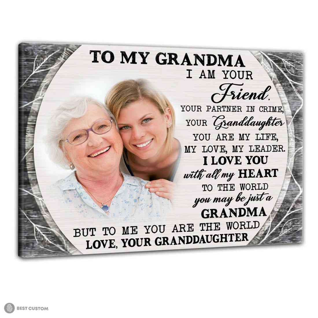 You Are My Life My Love My Leader - Personalized Photo Canvas - Gift For Grandma