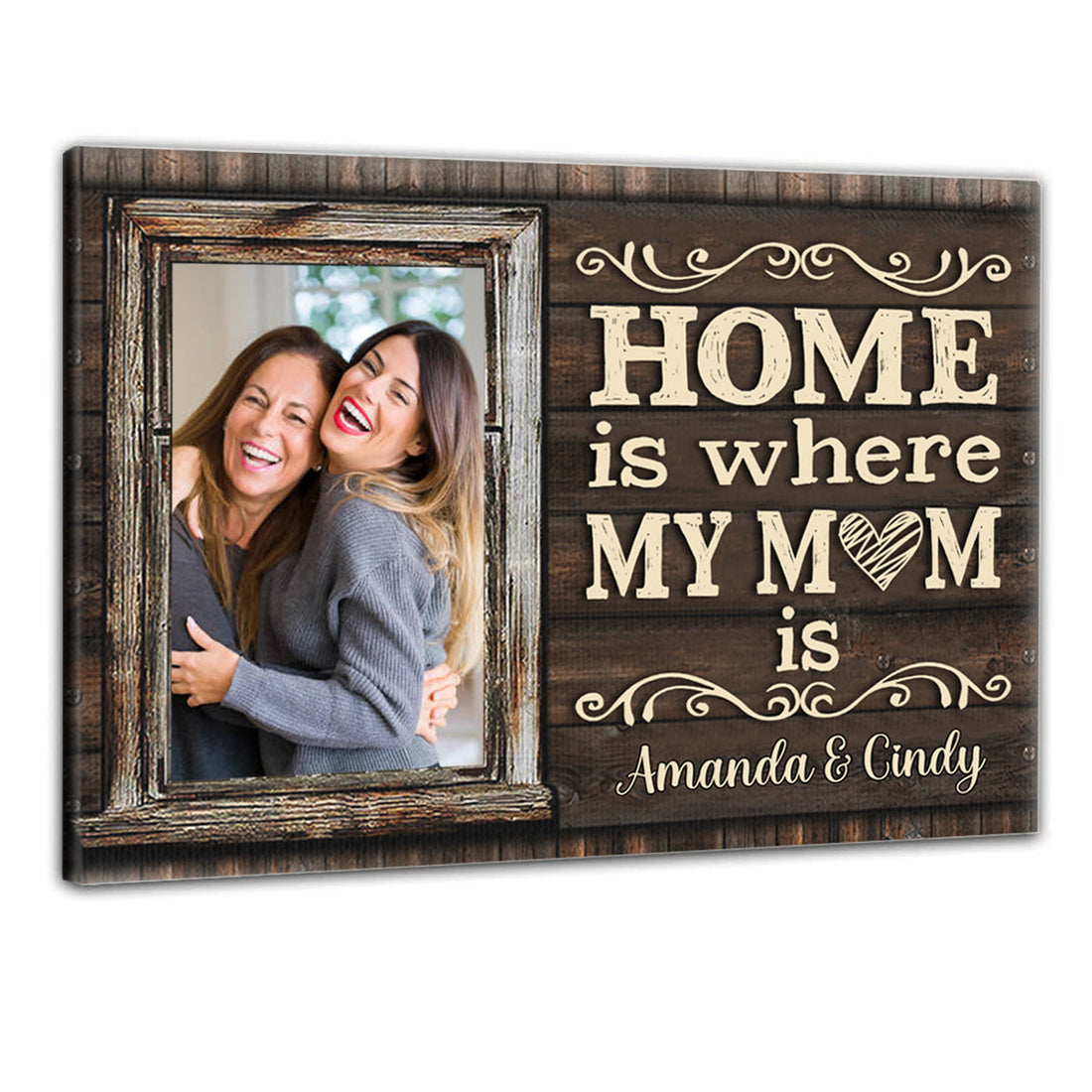 Home Is Where My Mom Is - Personalized Photo Canvas - Gift For Mom