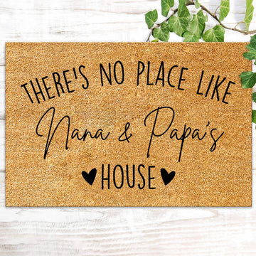 There's No Place Like Grandma and Grandpa's House, Grandparents Day Gift, Welcome Door Mat,Home Doormat,Fathers Day,Mothers Day,Grandma Gift