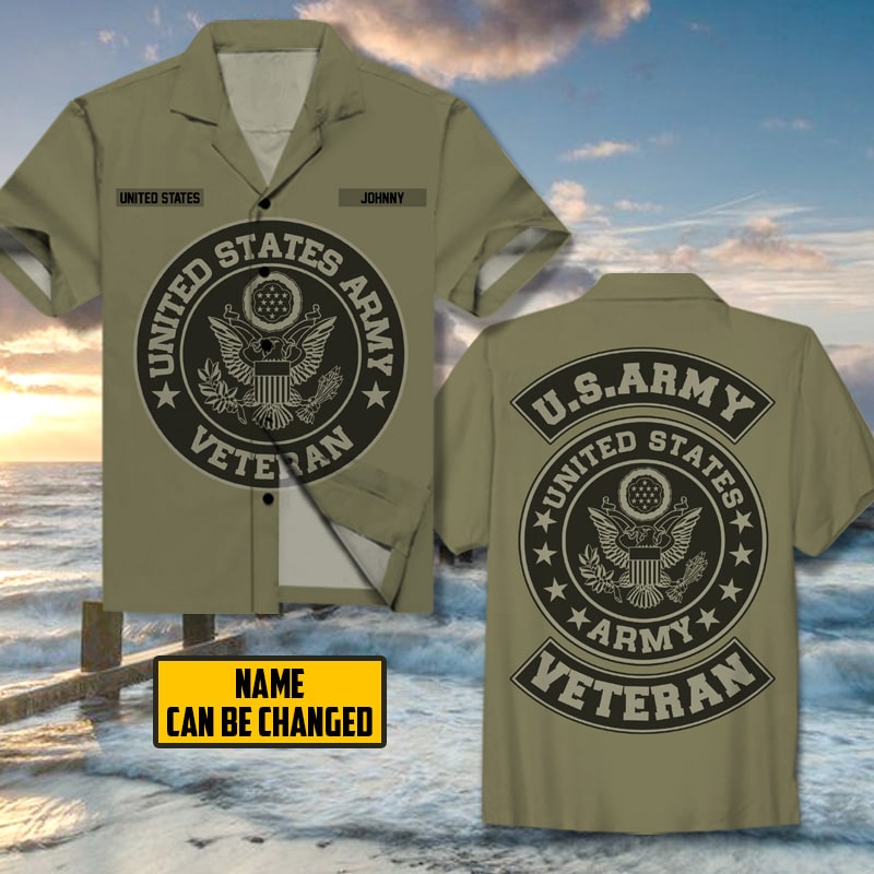 US Army Veteran - Personalized AOP Hawaiian Shirt - Veteran