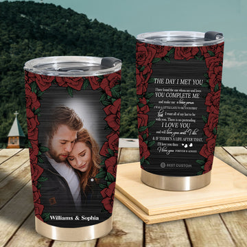 The Day I Met You Personalized Photo Tumbler Gift For Couple