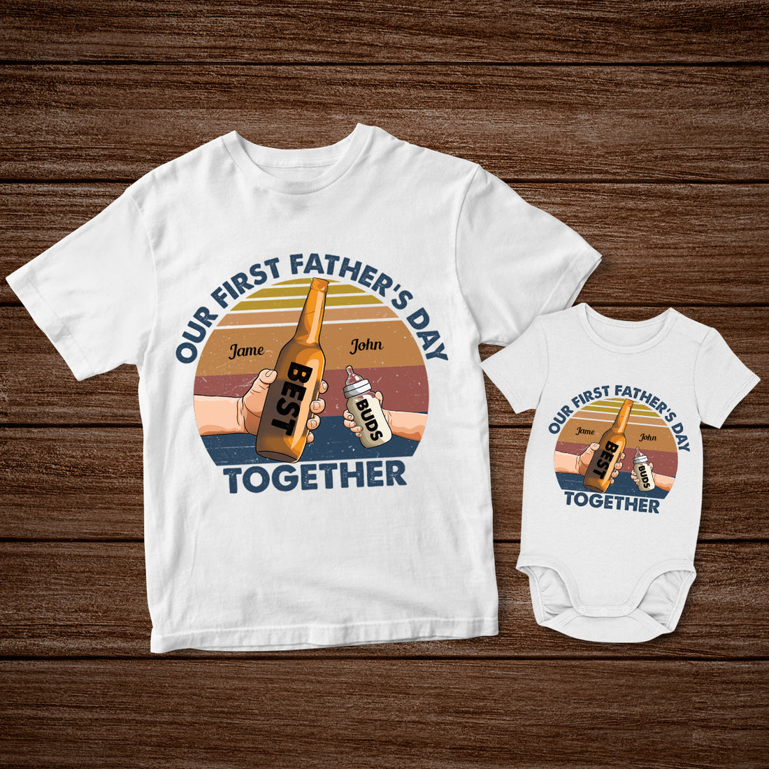 Our First Father's Day Together Baby Custom Apparel