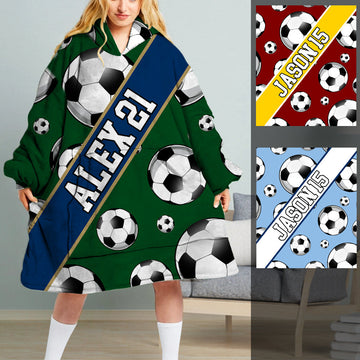 Soccer Lover Personalized Hoodie Blanket