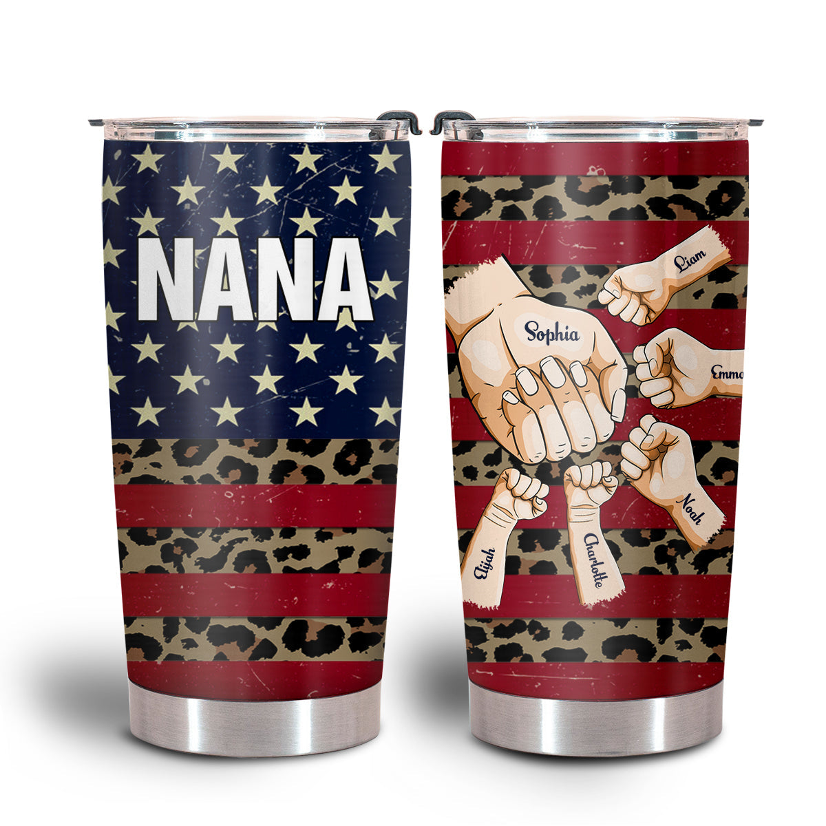 Grandma With Grandkids Hand To Hands Personalized Tumbler Gift For Grandma