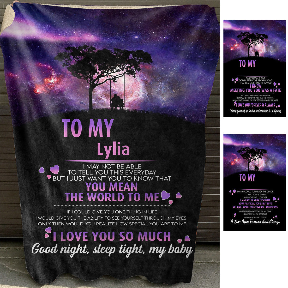 Good Night Sleep Tight My Baby - Personalized Blanket - Gift For Girlfriend