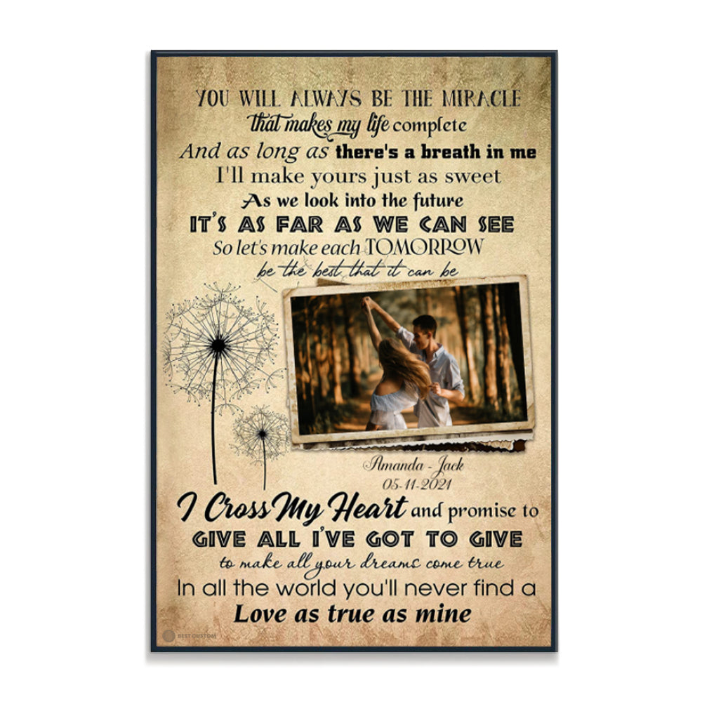 Dandelion You Will Always Be The Miracle - Personalized Photo Canvas - Gift For Couple