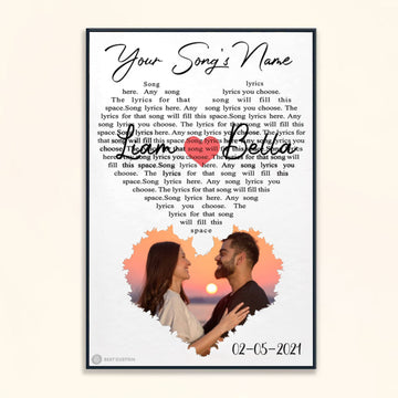 Heart Love Song Lyrics - Personalized Canvas - Gift For Couple