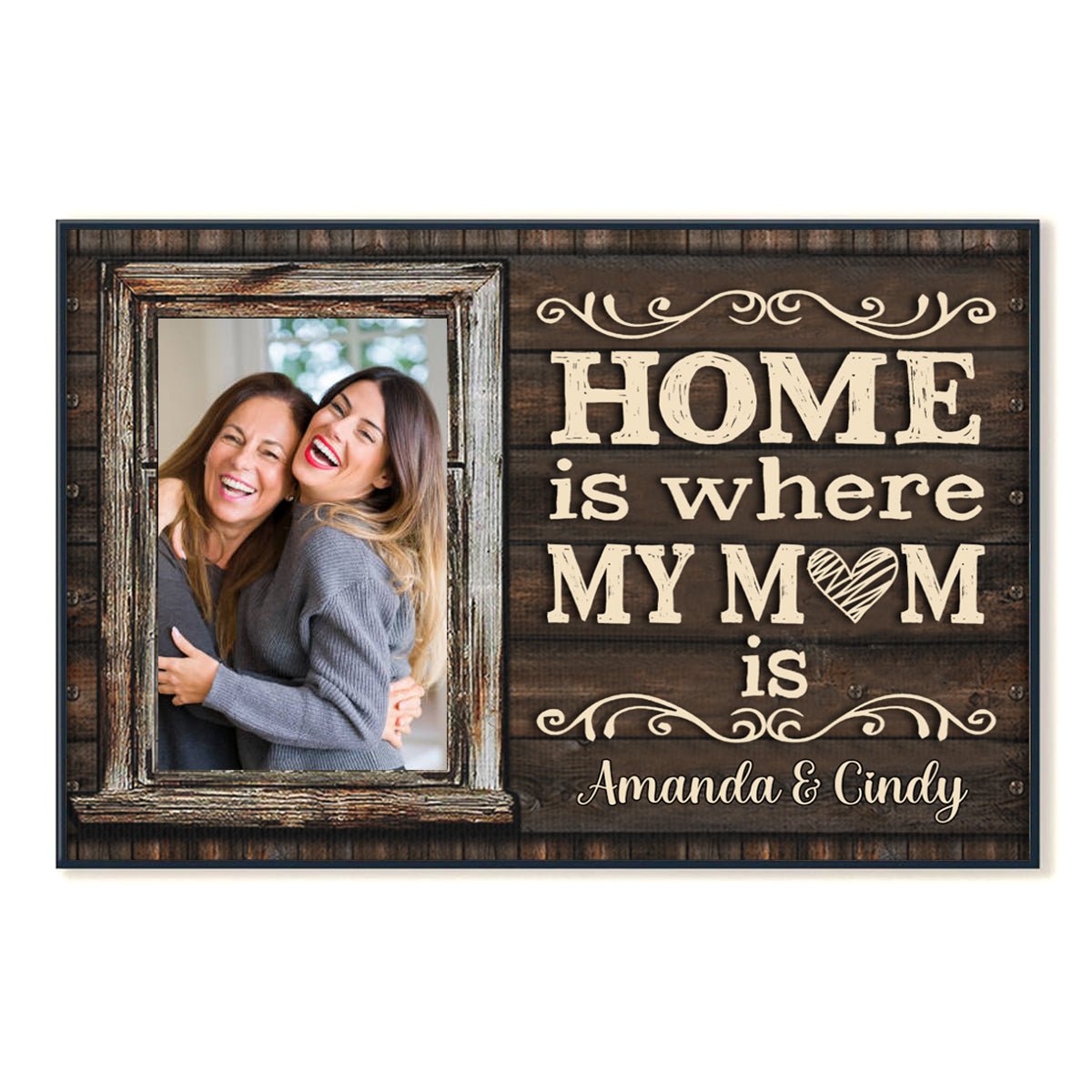 Home Is Where My Mom Is - Personalized Photo Canvas - Gift For Mom