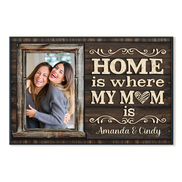 Home Is Where My Mom Is - Personalized Photo Canvas - Gift For Mom