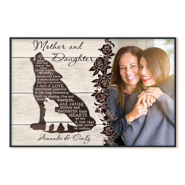 Wolf Mother And Daughter It's A Special Bond That - Personalized Photo Canvas - Gift For Mom