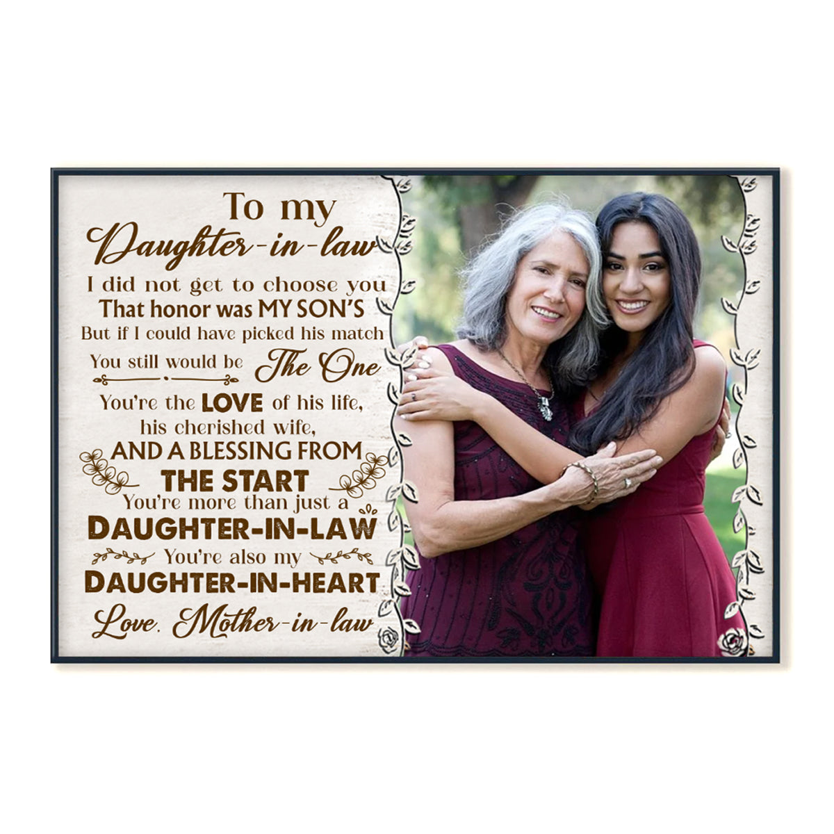 You're The Love Of His Life, Mother's Day Gifts For Daughter In Law - Personalized Canvas - Gift For Daughter-In-Law