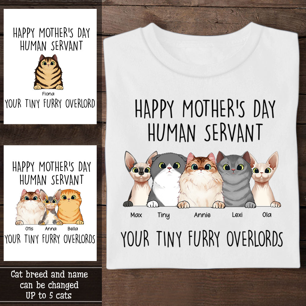 Witty Cat Your Tiny Furry OverLords Personalized Apparel Cat Mom