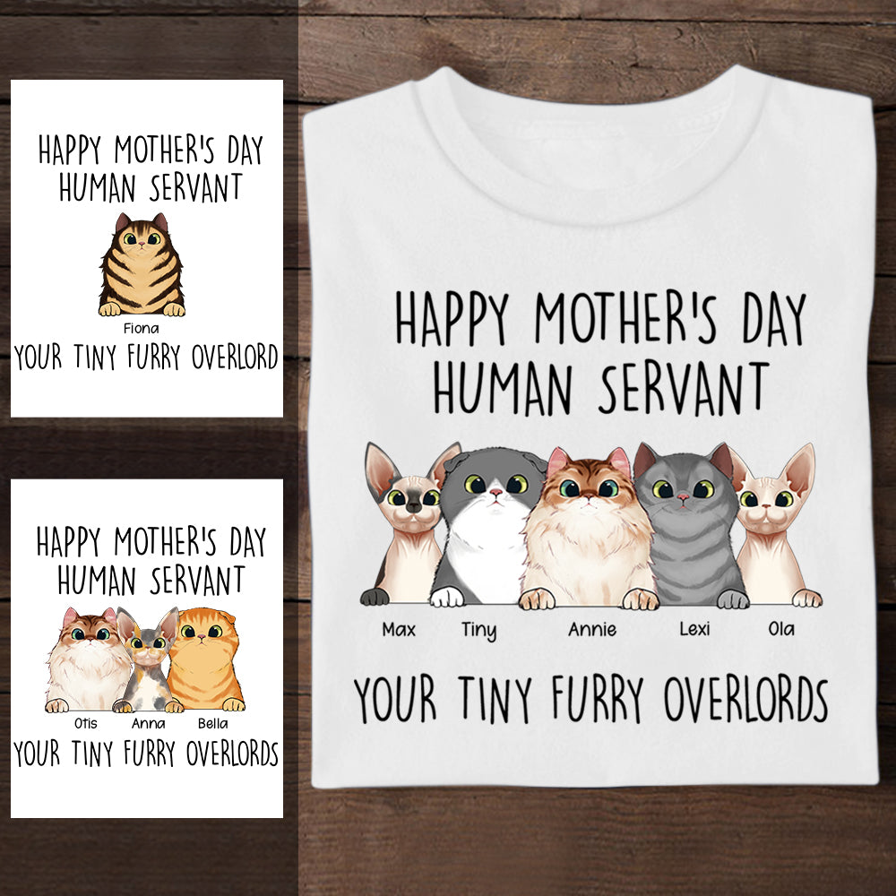 Witty Cat Your Tiny Furry OverLords Personalized Apparel Cat Mom