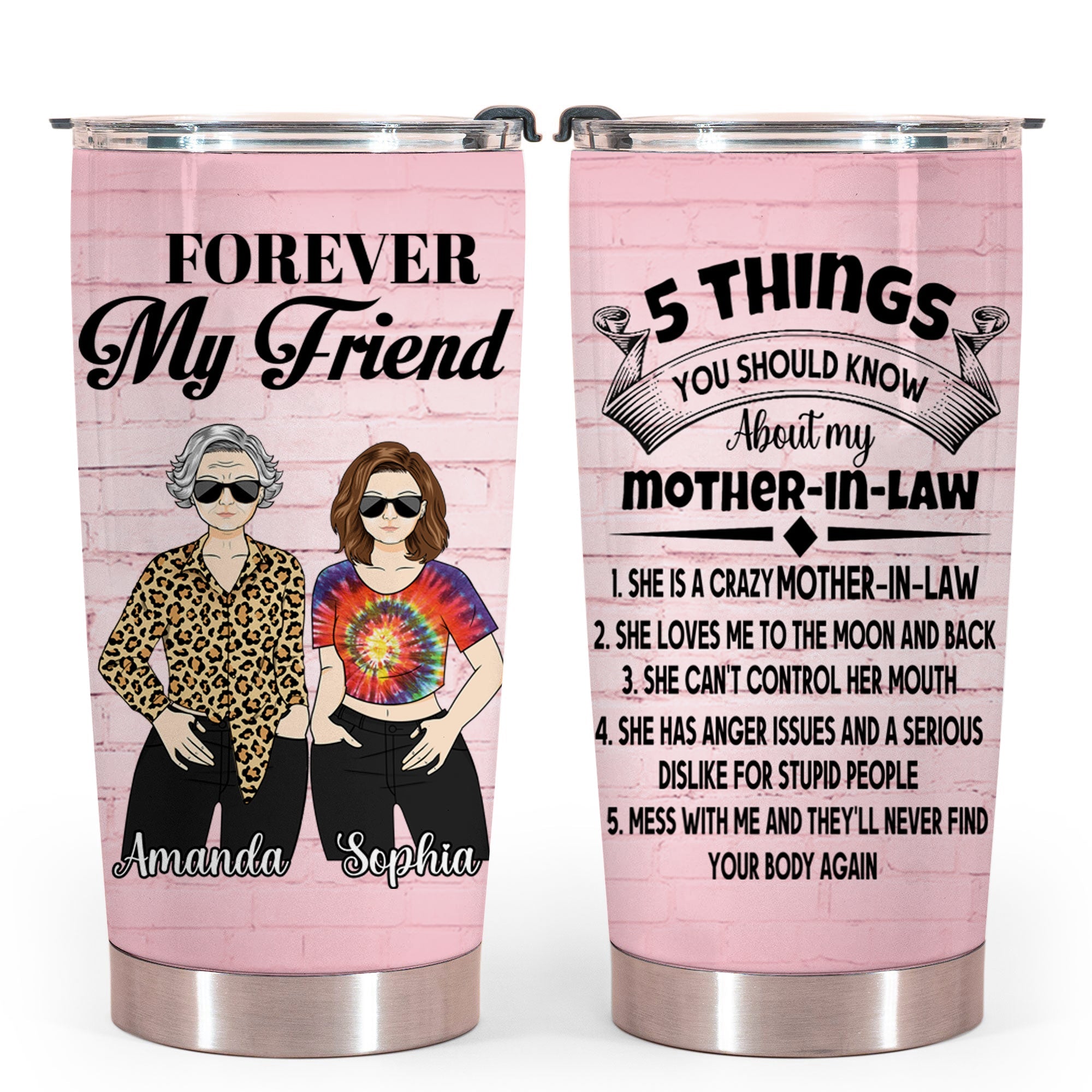 5 Things You Should Know About My Mother-in-law, Mother's Day Gifts For Mother In Law - Personalized Tumbler - Gift for Mother-in-law