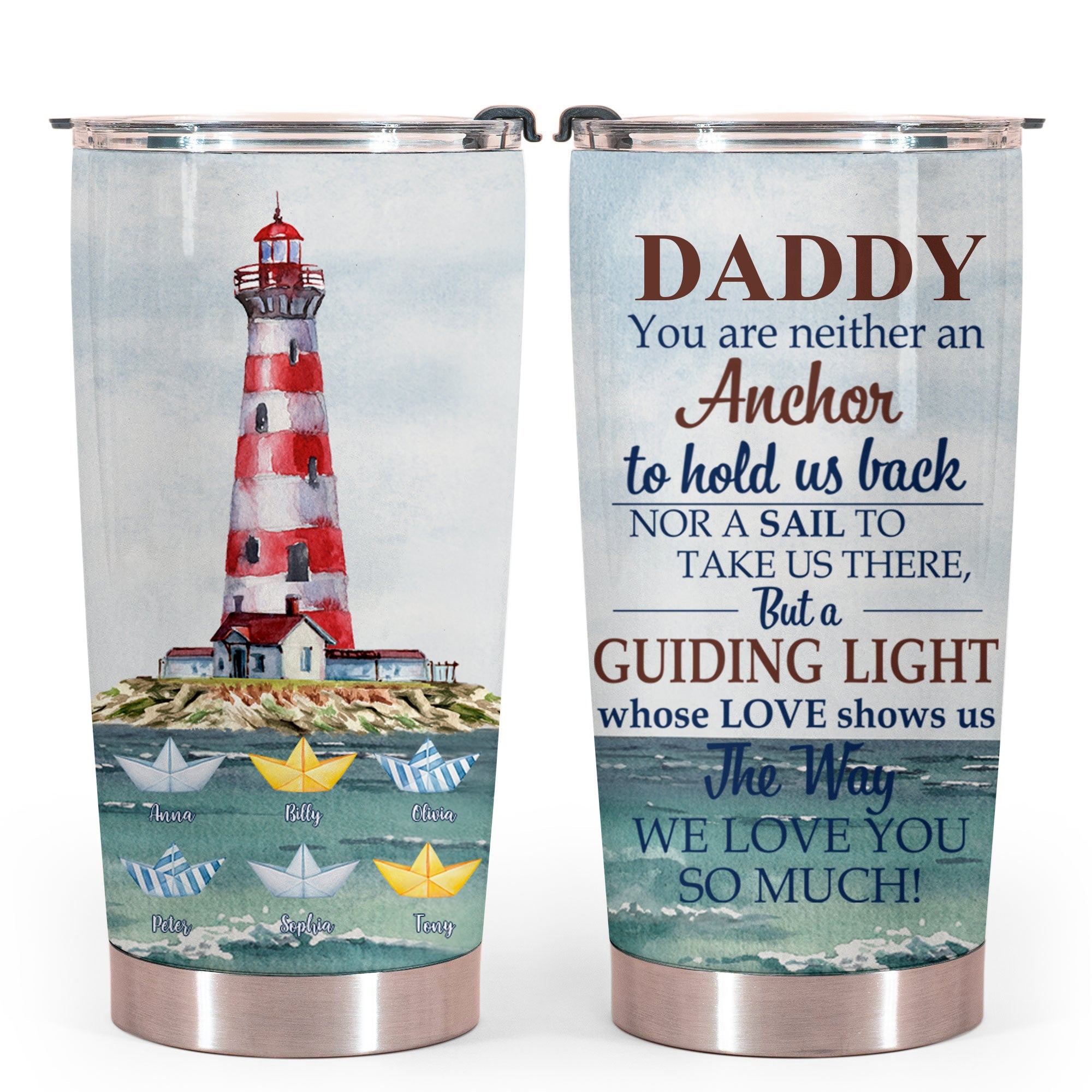 Father Is A Guiding Light, Father's Day Gift - Personalized Tumbler - Gift for Father