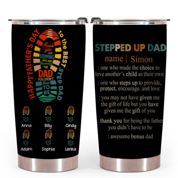 Happy Father's Day To The Best Step Dad, Father's Day Gift - Personalized Tumbler - Gift for Father