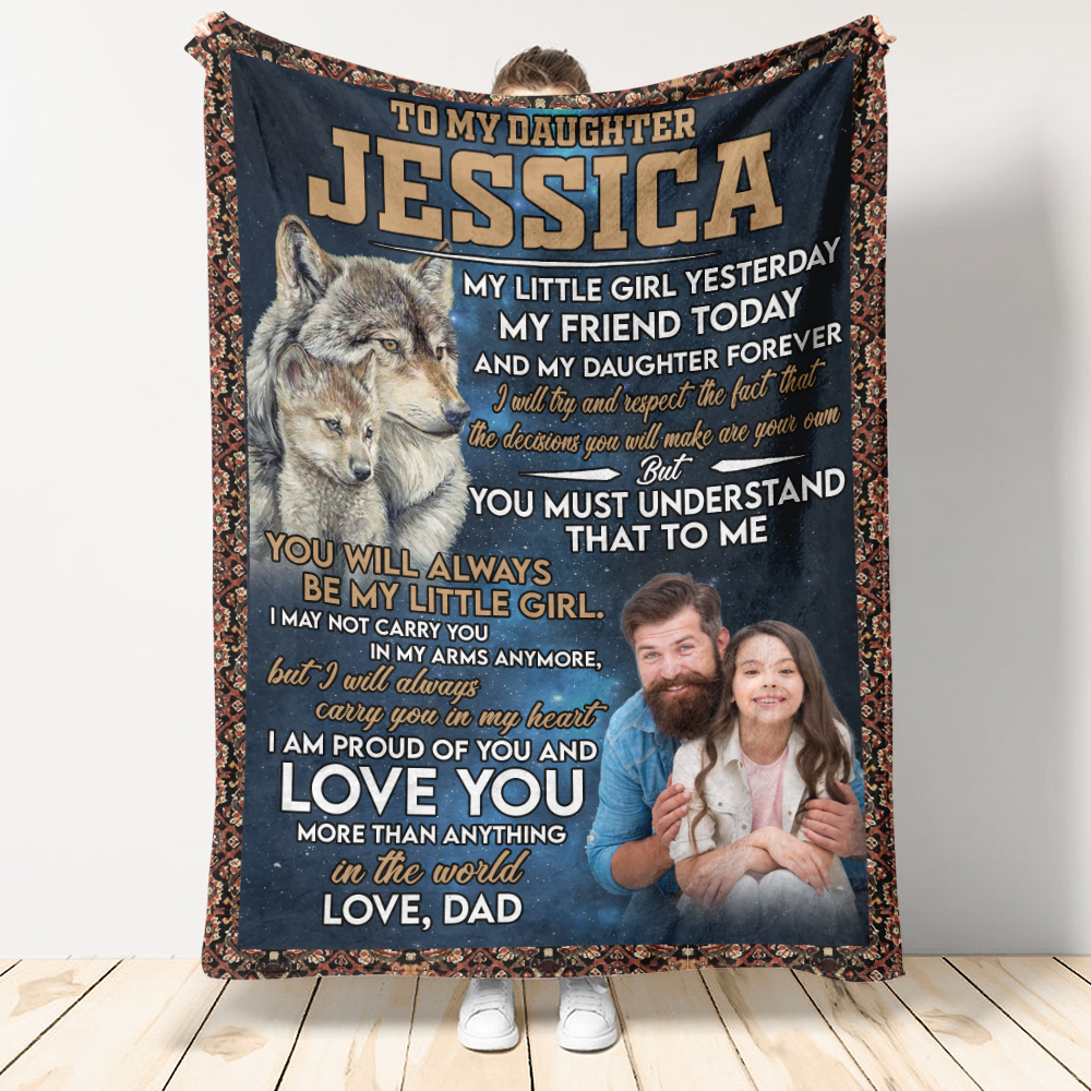 Gift For Daughter Blanket, To My Daughter My Daughter Forever Wolf