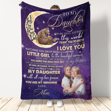 Personalized Throws With Pictures - To My Daughter You Are My Sunshine - Mom To Daughter, Personalized Gift For Daughter